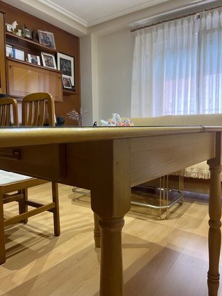 Mesa comedor cuadrada madera extensible
