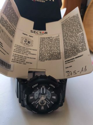 Orologio Sector Uomo Nero e Argento