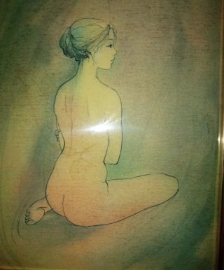 Cuadro de mujer sentada
