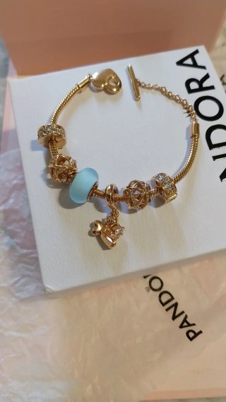 Pulsera Pandora Oro Rosa con Charms