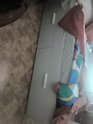 Estructura cama con cajones blanca