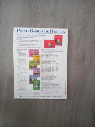 Libro Piano Básico de Bastien Nivel Elemental
