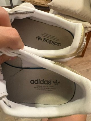 Zapatillas Adidas Stan Smith Blancas Oro T.37.5