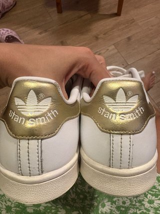 Zapatillas Adidas Stan Smith Blancas Oro T.37.5