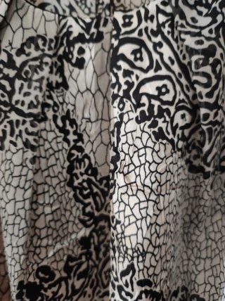 Blusa Beige y Negra con Cinturón