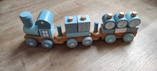 Tren de madera Little Dutch azul