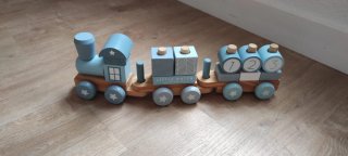 Tren de madera Little Dutch azul