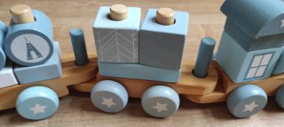 Tren de madera Little Dutch azul