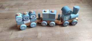 Tren de madera Little Dutch azul