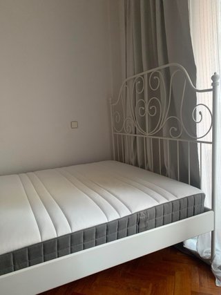 Cama de forja blanca + colchón 140x200 cm