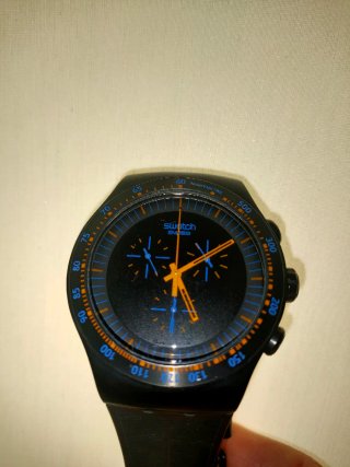 Reloj Swatch Irony Chrono Negro Naranja