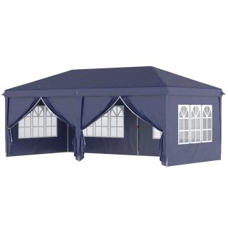 Carpa Plegable 6x3m Azul con Ventanas
