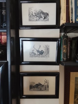 3 Grabados Originales caza "Eduardo Aliseda"