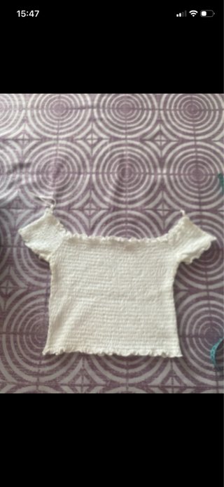 Top crop Stradivarius blanco