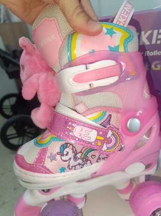 Patines de unicornio rosas para niña
