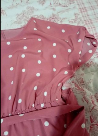 Vestido rosa lunares talla 40-42