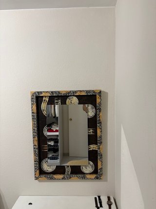 Cuadro decorativo espejo mármol y oro