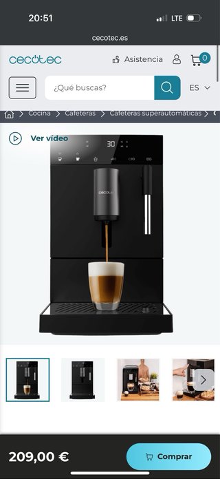 Cafetera Cecotec Cremmaet Compact Negra
