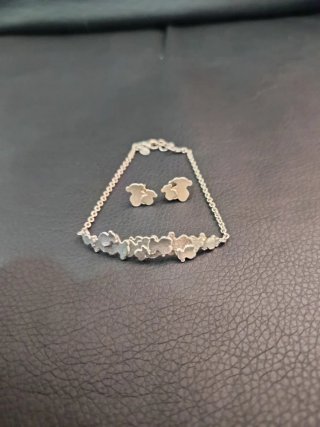 Pulsera y pendientes plata