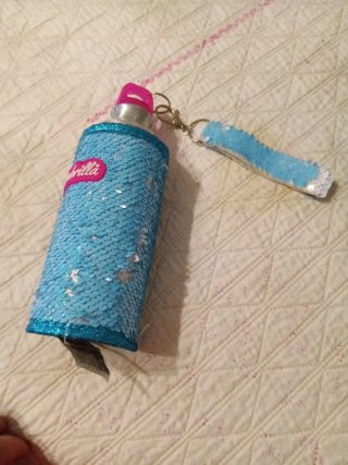 Borraccia bambina con paillettes azzurre
