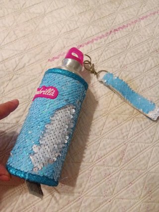 Borraccia bambina con paillettes azzurre