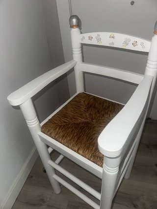 Trona  silla alta de madera blanca