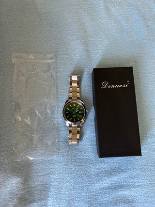 Reloj Denuasi Lujo Hombre Verde Plata