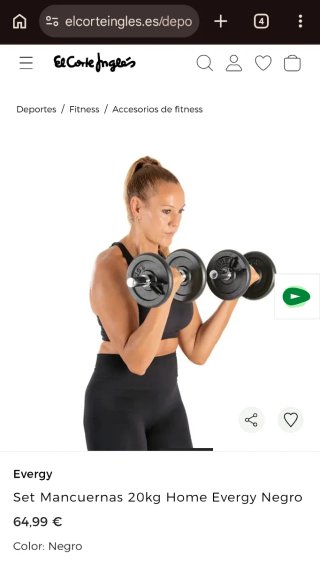 Set Mancuernas 20kg Evergy Negro (NP 65€)