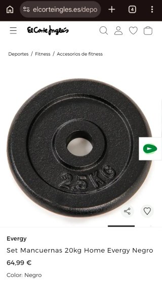 Set Mancuernas 20kg Evergy Negro (NP 65€)