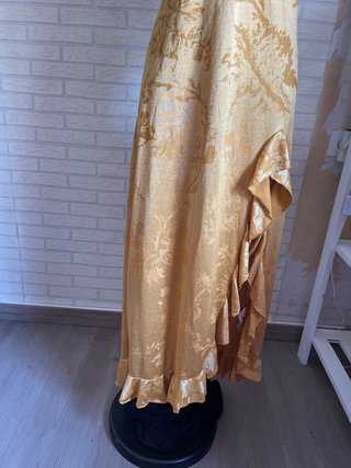 Vestido fiesta dorado Zara Talla S
