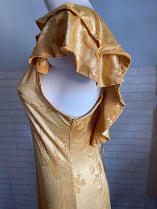 Vestido fiesta dorado Zara Talla S