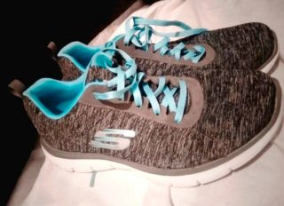 Zapatillas Skechers Talla 38 Gris y Turquesa