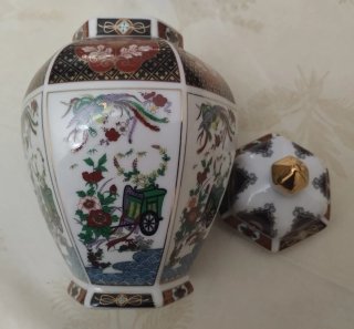 Juego de 2 jarrones Tibor chinos de porcelana