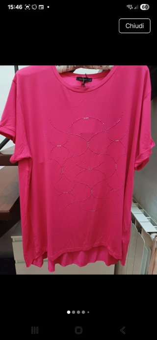 T-shirt PREMODE viscosa curvy fucsia