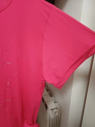 T-shirt PREMODE viscosa curvy fucsia