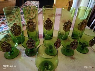 Juego Cristalería Vintage Verde Pelat (11 pzas)