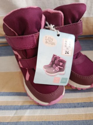 Botas nieve niña bebe ALDI waterproof rosas/morada