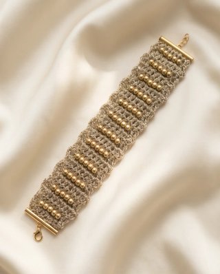 Bracciale fatto a mano lurex e oro