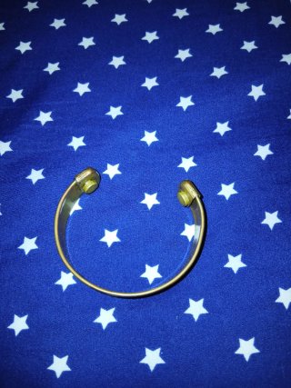 Pulsera cobre y oro con inscripciones