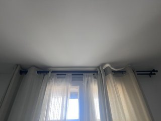 Pack Barra Cortina Doble + Cortinas Verde/Blanco