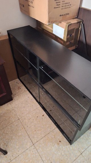 2 Vitrinas expositoras cristal y madera