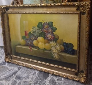 Quadro con frutta e bicchiere