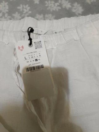 Pantalón de lino blanco talla única. Con tiquet