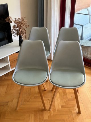 4 Sedie Nordiche Grigio Bluastro