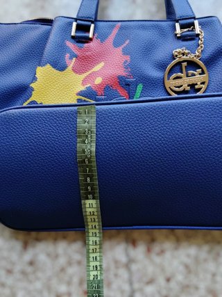 Borsa Roccobarocco Blu con Macchie Multicolore