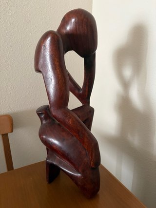 Escultura Pensador Madera Maciza