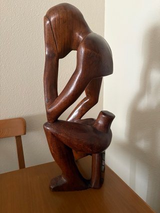 Escultura Pensador Madera Maciza