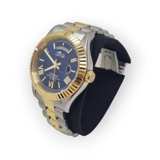 RELOJ LOTUS 18854 CORREA METALICA/DORADA ESFERA AZUL + ESLABON+ CAJA
