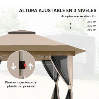 Cenador Plegable 3,6x3,6m con Laterales