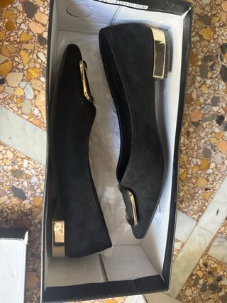 Ballerine Prima Donna Nere con Fibbia Oro